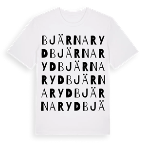 Bjärnaryd ordlek t-shirt – ekologisk bomull t-shirt från Pinshirt