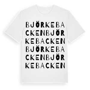 Björkebacken ordlek t-shirt – ekologisk bomull t-shirt från Pinshirt