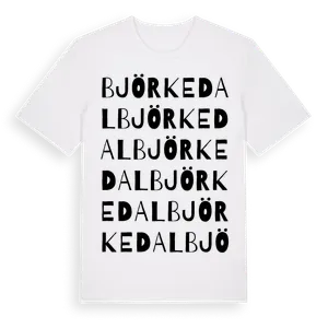 Björkedal ordlek t-shirt – ekologisk bomull t-shirt från Pinshirt