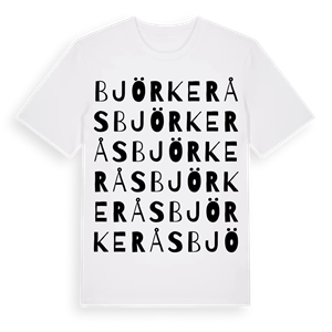 Björkerås ordlek t-shirt – ekologisk bomull t-shirt från Pinshirt