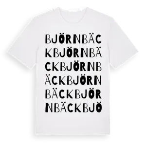 Björnbäck ordlek t-shirt – ekologisk bomull t-shirt från Pinshirt