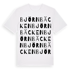 Björnbäcken ordlek t-shirt – ekologisk bomull t-shirt från Pinshirt