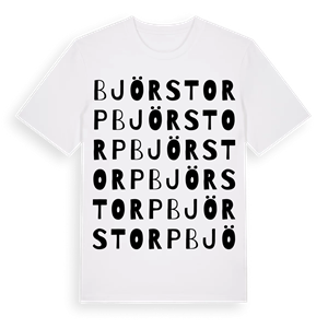 Björstorp ordlek t-shirt – ekologisk bomull t-shirt från Pinshirt