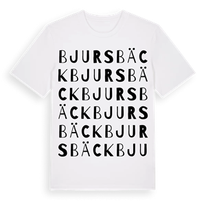Bjursbäck ordlek t-shirt – ekologisk bomull t-shirt från Pinshirt