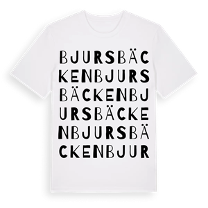Bjursbäcken ordlek t-shirt – ekologisk bomull t-shirt från Pinshirt