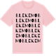 Pink Cotton t-shirt med Blekemo ordlek t-shirt