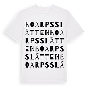 Boarpsslätten ordlek t-shirt – ekologisk bomull t-shirt från Pinshirt