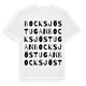 White t-shirt med Bocksjöstugan ordlek t-shirt