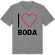 Mid Heather Gray t-shirt med Jag älskar Boda t-shirt stort tryck
