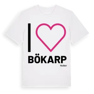 Jag älskar Bökarp t-shirt stort tryck – ekologisk bomull t-shirt från Pinshirt