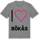 Mid Heather Gray t-shirt med Jag älskar Bökås t-shirt stort tryck