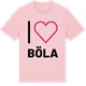 Pink Cotton t-shirt med Jag älskar Böla t-shirt stort tryck