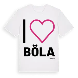 Jag älskar Böla t-shirt stort tryck – ekologisk bomull t-shirt från Pinshirt
