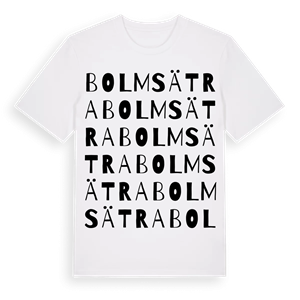 Bolmsätra ordlek t-shirt – ekologisk bomull t-shirt från Pinshirt