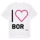 White t-shirt med Jag älskar Bor t-shirt stort tryck