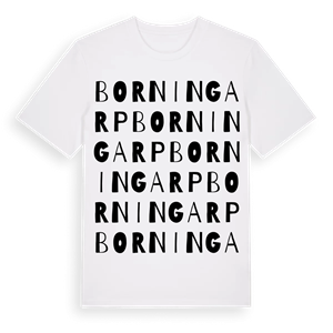 Borningarp ordlek t-shirt – ekologisk bomull t-shirt från Pinshirt