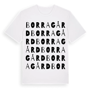 Borragård ordlek t-shirt – ekologisk bomull t-shirt från Pinshirt
