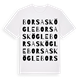 White t-shirt med Borsaskögle ordlek t-shirt