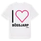 White t-shirt med Jag älskar Bössjarp t-shirt stort tryck
