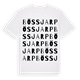 White t-shirt med Bössjarp ordlek t-shirt