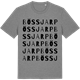 Mid Heather Gray t-shirt med Bössjarp ordlek t-shirt