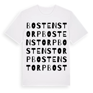 Bostenstorp ordlek t-shirt – ekologisk bomull t-shirt från Pinshirt
