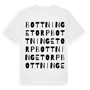 Bottningetorp ordlek t-shirt – ekologisk bomull t-shirt från Pinshirt