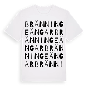 Bränninge Ängar ordlek t-shirt – ekologisk bomull t-shirt från Pinshirt