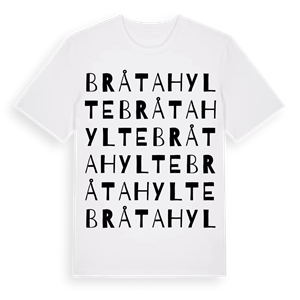 Bråtahylte ordlek t-shirt – ekologisk bomull t-shirt från Pinshirt