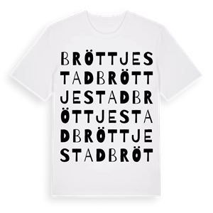 Bröttjestad ordlek t-shirt – ekologisk bomull t-shirt från Pinshirt
