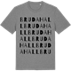 Mid Heather Gray t-shirt med Brudahall ordlek t-shirt