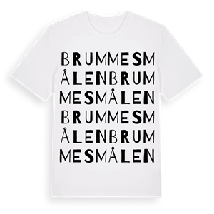 Brummesmålen ordlek t-shirt – ekologisk bomull t-shirt från Pinshirt