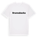 White t-shirt med Brunnabacka fetstil t-shirt