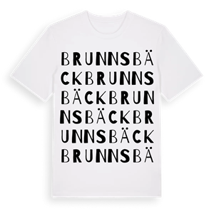 Brunnsbäck ordlek t-shirt – ekologisk bomull t-shirt från Pinshirt