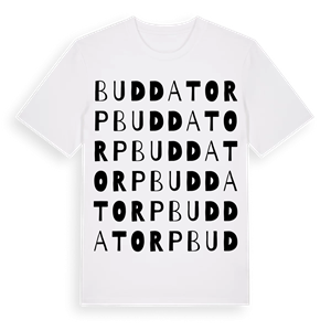 Buddatorp ordlek t-shirt – ekologisk bomull t-shirt från Pinshirt