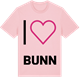 Pink Cotton t-shirt med Jag älskar Bunn t-shirt stort tryck