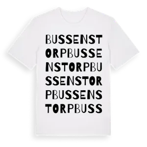 Bussenstorp ordlek t-shirt – ekologisk bomull t-shirt från Pinshirt