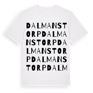 Dalmanstorp ordlek t-shirt – ekologisk bomull t-shirt från Pinshirt