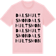 Pink Cotton t-shirt med Dalshultsmon ordlek t-shirt