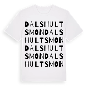 Dalshultsmon ordlek t-shirt – ekologisk bomull t-shirt från Pinshirt