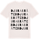 Vintage White t-shirt med Djurabråten ordlek t-shirt