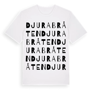 Djurabråten ordlek t-shirt – ekologisk bomull t-shirt från Pinshirt