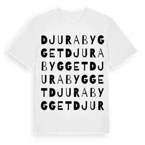 Djurabygget ordlek t-shirt – ekologisk bomull t-shirt från Pinshirt