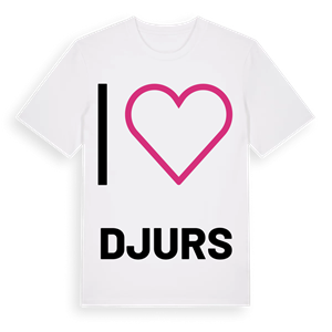 Jag älskar Djurs t-shirt stort tryck – ekologisk bomull t-shirt från Pinshirt