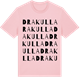 Pink Cotton t-shirt med Drakulla ordlek t-shirt