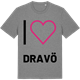Mid Heather Gray t-shirt med Jag älskar Dravö t-shirt stort tryck