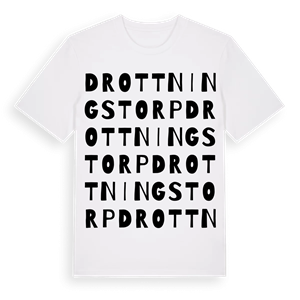 Drottningstorp ordlek t-shirt – ekologisk bomull t-shirt från Pinshirt