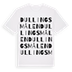 White t-shirt med Dullingsmålen ordlek t-shirt