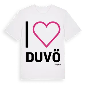 Jag älskar Duvö t-shirt stort tryck – ekologisk bomull t-shirt från Pinshirt