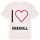 Vintage White t-shirt med Jag älskar Ekekull t-shirt stort tryck
